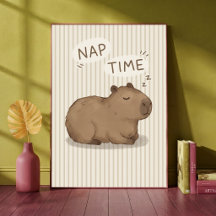 Dessin de nurserie mignon capybara Temps de repos