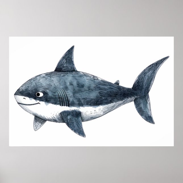 Poster Dessin de requin (Devant)