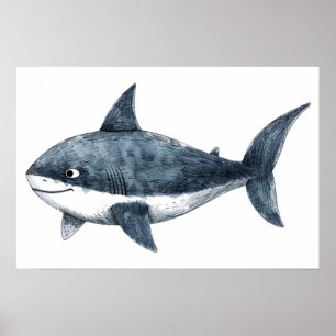 Poster Dessin de requin Petit