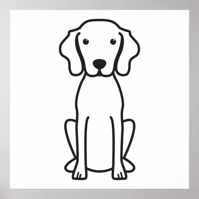 Poster Dessin de Vizsla Chien (Devant)