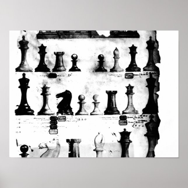 Poster Dessin des Chessmen de Staunton (Devant)