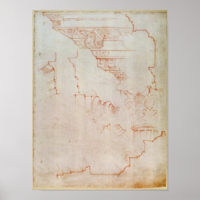 Poster Dessin des détails architecturaux (Devant)