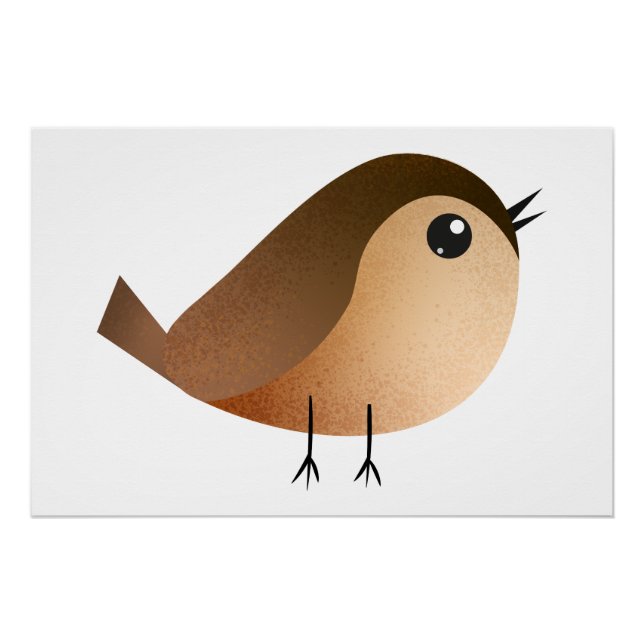Poster Dessin d'Oiseau de Bruant (Devant)