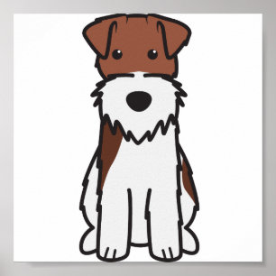 Poster Dessin du chien de Terrier Fox Wire