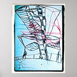 Poster Dessin du noeud de la ville