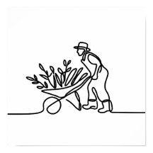 dessin d'un agriculteur ou d'un jardinier