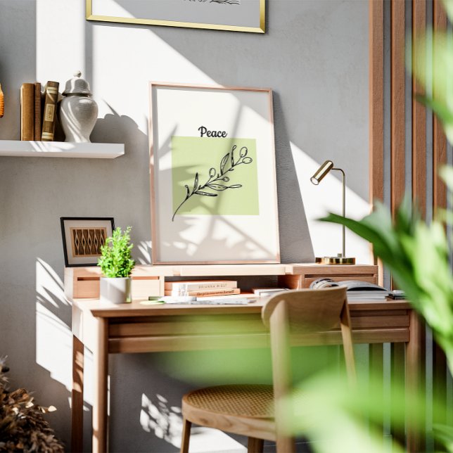 Poster Dessin d'une branche d'olivier (Créateur téléchargé)