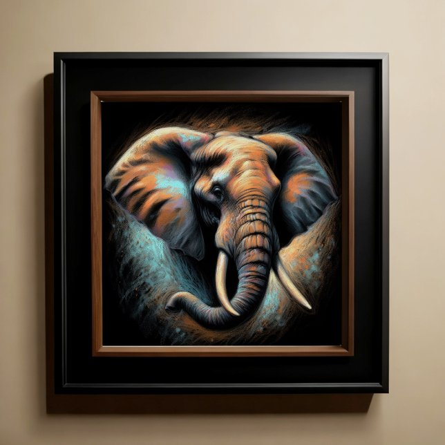 Poster Dessin dur Pastel Elephant (Créateur téléchargé)