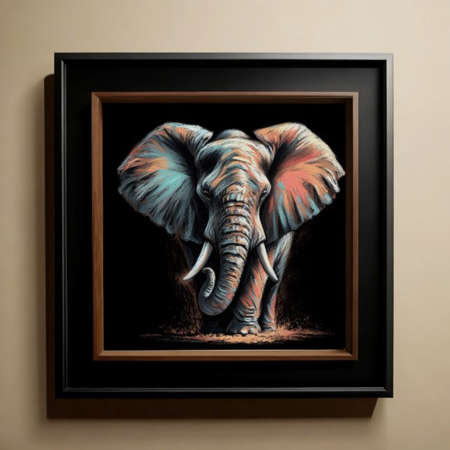 Poster Dessin dur Pastel Elephant (Créateur téléchargé)