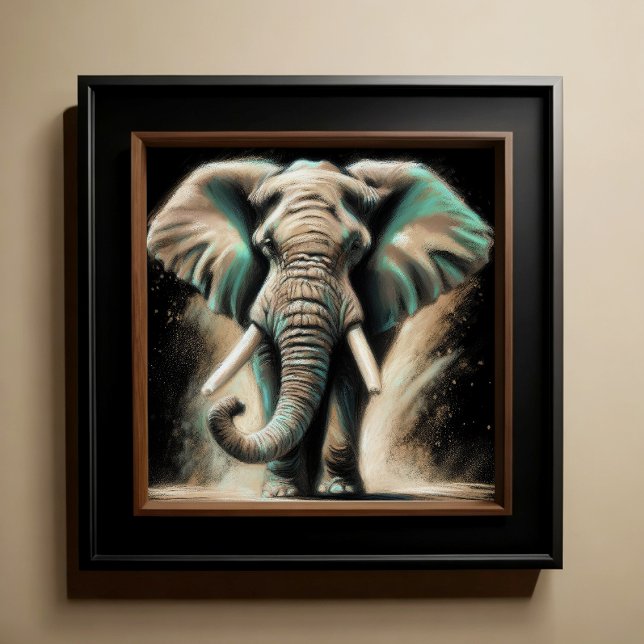 Poster Dessin dur Pastel Elephant (Créateur téléchargé)