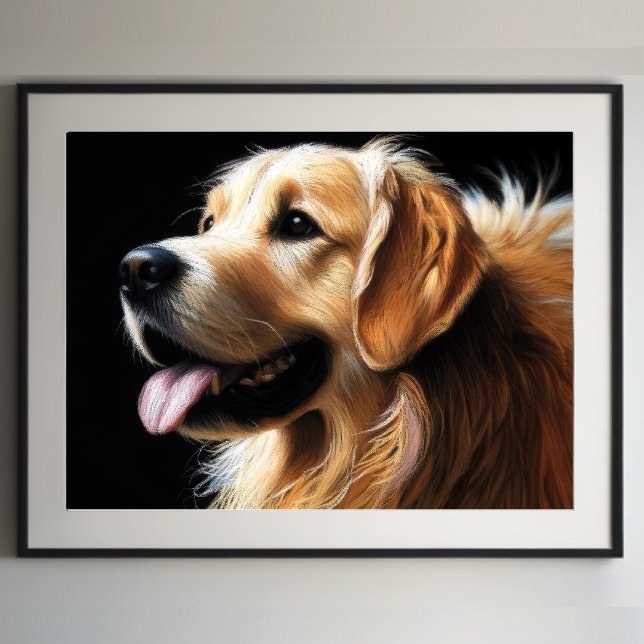 Poster Dessin dur Pastel Golden Retriever (Créateur téléchargé)