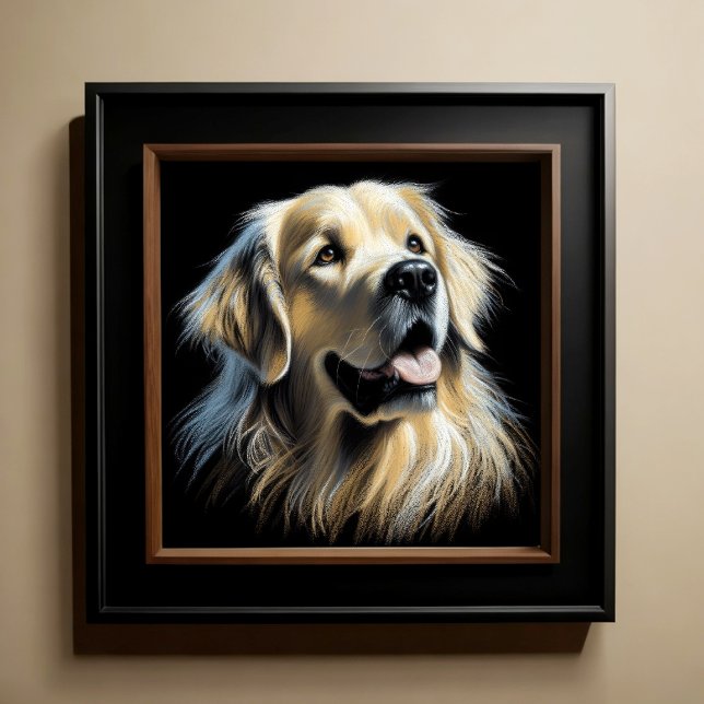 Poster Dessin dur Pastel Golden Retriever (Créateur téléchargé)