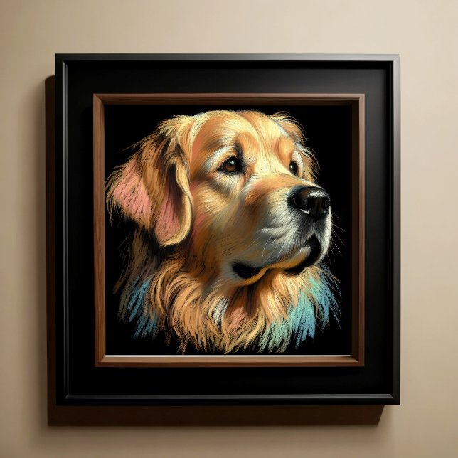 Poster Dessin dur Pastel Golden Retriever (Créateur téléchargé)