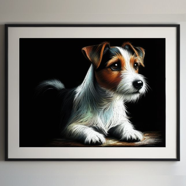 Poster Dessin dur Pastel Jack Russell Terrier (Créateur téléchargé)