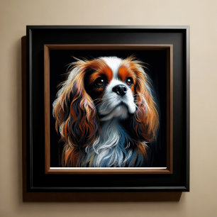 Poster Dessin dur Pastel King Charles Cavalier Spaniel