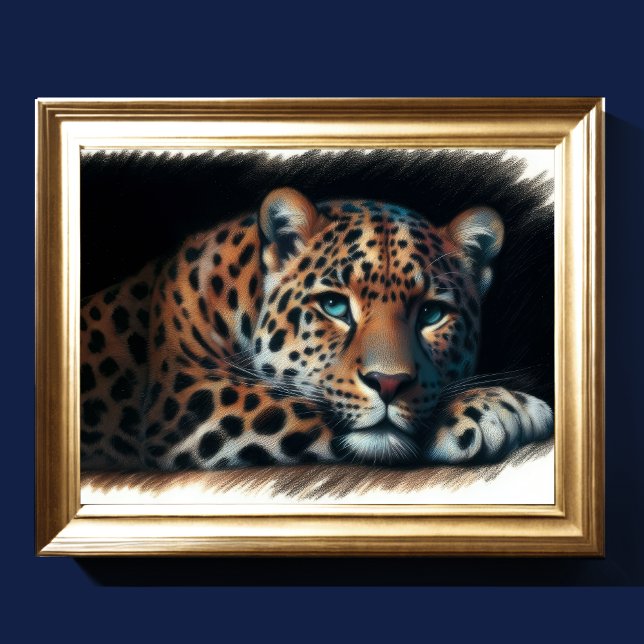 Poster Dessin dur Pastel Leopard (Créateur téléchargé)