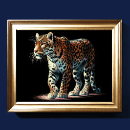 Poster Dessin dur Pastel Leopard