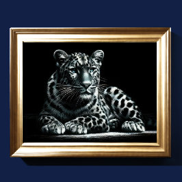 Poster Dessin dur Pastel Léopard II