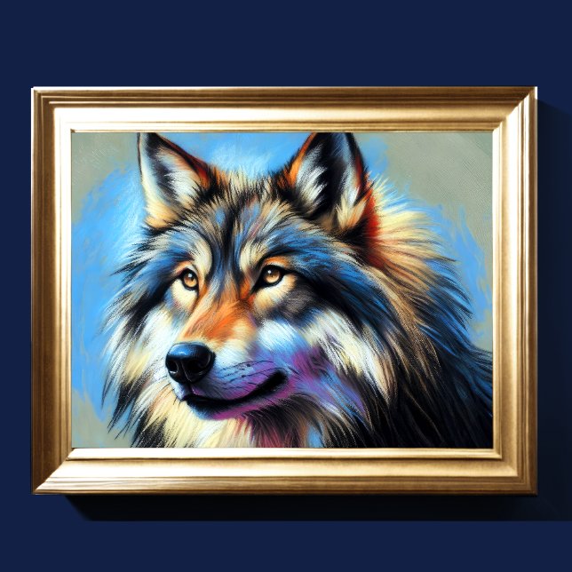 Poster Dessin dur Pastel Wolf (Créateur téléchargé)