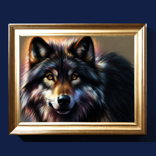 Poster Dessin dur Pastel Wolf