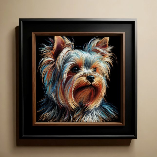 Poster Dessin dur Pastel Yorkshire Terrier Yorkie (Créateur téléchargé)