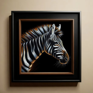 Poster Dessin dur Pastel Zebra