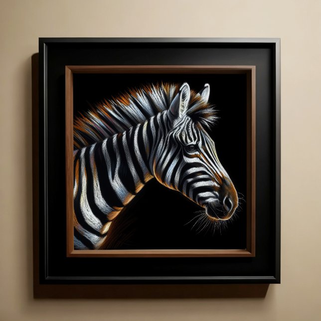 Poster Dessin dur Pastel Zebra (Créateur téléchargé)