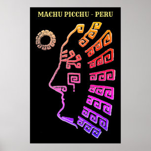 Poster Dessin Extraordinaire Machu Picchu