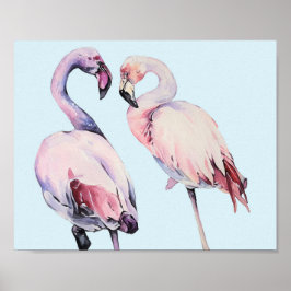 Poster Dessin Flamant rose mignon