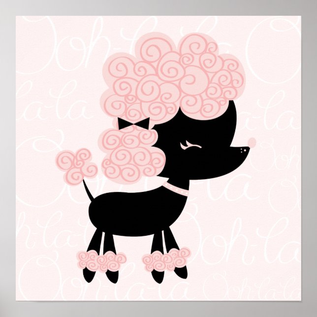 Poster Dessin Français Poodle Mur d'Art pour enfants (Devant)