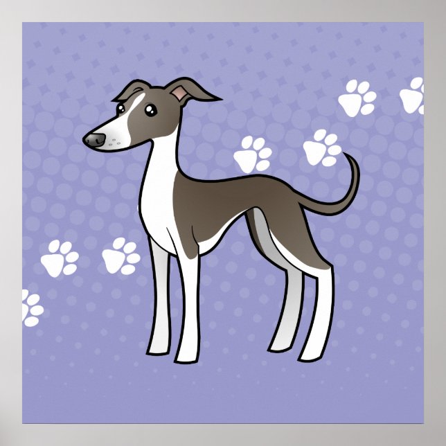 Poster Dessin Greyhound / Whippet / Greyhound italien (Devant)