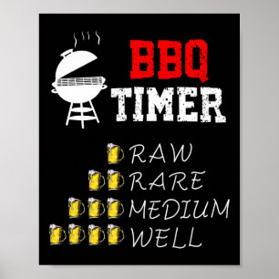 Poster Dessin humoristique de BBQ pour hommes et femmes g