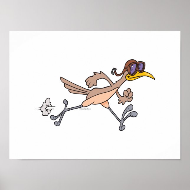 Poster dessin humoristique d'oiseau bête (Devant)