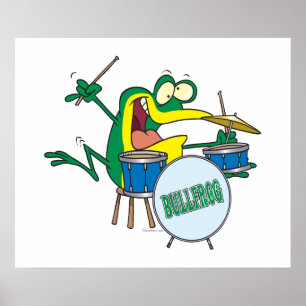 Poster dessin humoristique humoristique de batteur de gre