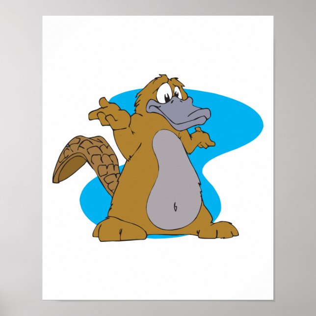 Poster dessin humoristique platypus (Devant)