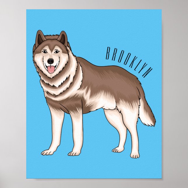 Poster dessin humoristique sibérien husky (Devant)