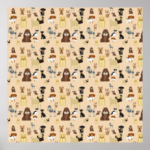 Poster dessin motif pour chien mignon pour amoureux de le