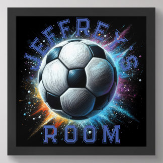 Poster Dessin pastel balle de football puissance Personna