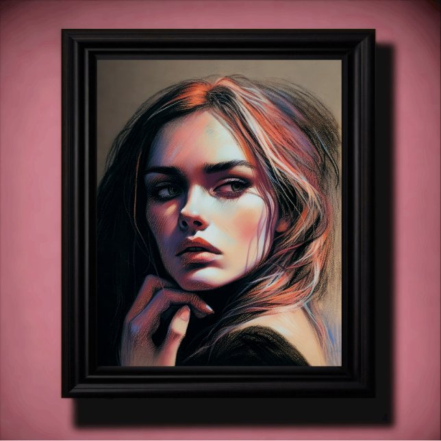 Poster Dessin pastel d'une femme (Créateur téléchargé)