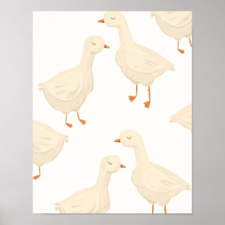 Poster Dessin pour chambre de nourrissons canards pour fi