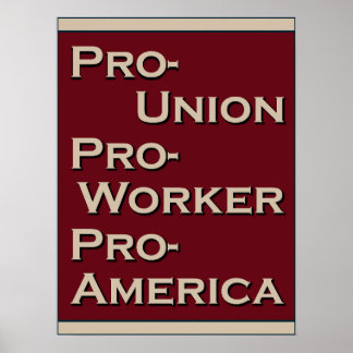 Poster Dessin pro-syndical des années 1940