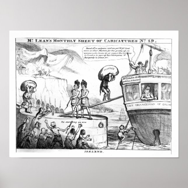 Poster Dessin satirique sur l'État d'Irlande (Devant)