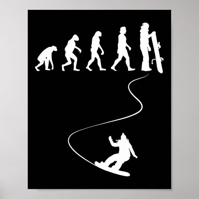 Poster Dessin Simple Evolution Snowboard (Devant)