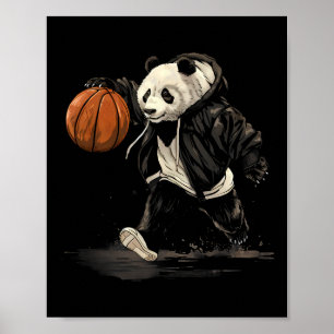 Poster Dessin Sketball Bear Animal Art Sketto Hoop Panda