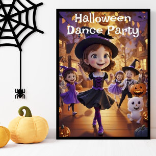 Poster Dessin Whimsical Halloween Dance Party AI Generat