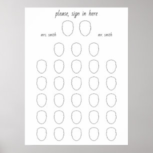 Poster Dessinez votre visage Autre Mariage 28 livre d'hôt