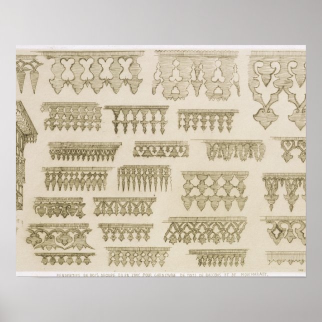 Poster Dessins islamiques pour corniche, balcon et moucha (Devant)