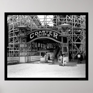 Poster Dessous de verre à rouleaux à Glen Echo Park 1928