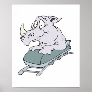 Poster dessous de verre à rouleaux rhino