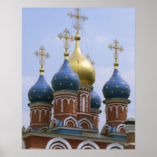 Poster Dessus de l'église orthodoxe russe en Russie